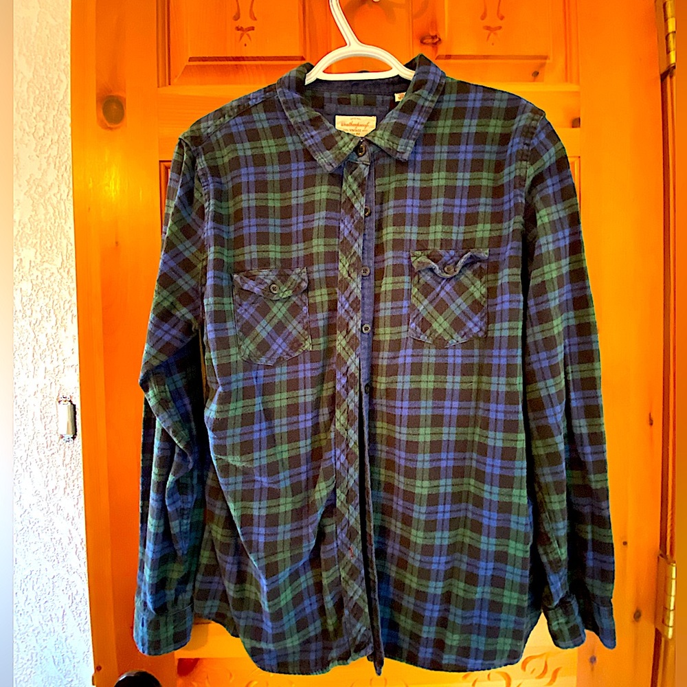 Green and blue plaid shirt